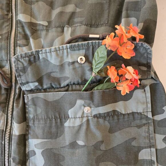 Old Navy Womens Green Camouflage Zip Front Adjustable Waist Utility Jacket XXL - Picture 6 of 12